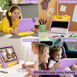 SUMTAB Tablette Tactile Enfant 10" HD, Android 15 Tablette pour Enfants, 30 Go RAM + 128 Go ROM (Extensible 2 to), 5G Wi-FI 6, p