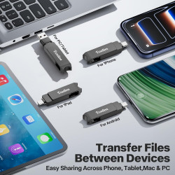 Cle USB iPhone Stockage 128 Go, sans Application – Stockez Photos et vidéos, Cle USB pour iPhone/Pad/Android/PC