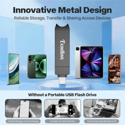 Cle USB iPhone Stockage 128 Go, sans Application – Stockez Photos et vidéos, Cle USB pour iPhone/Pad/Android/PC