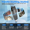 Cle USB iPhone Stockage 128 Go, sans Application – Stockez Photos et vidéos, Cle USB pour iPhone/Pad/Android/PC