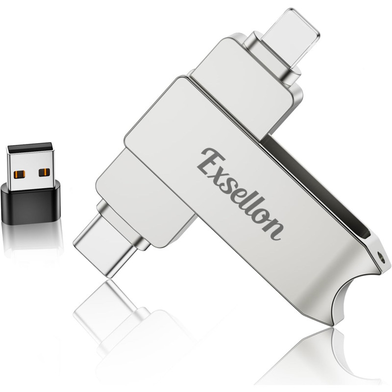 Cle USB iPhone Stockage 256 Go, sans Application – Stockez Photos et vidéos, Cle USB pour iPhone/Pad/Android/PC