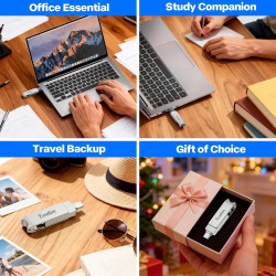 Cle USB iPhone Stockage 256 Go, sans Application – Stockez Photos et vidéos, Cle USB pour iPhone/Pad/Android/PC