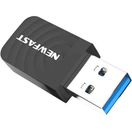 NEWFAST Clé WiFi Puissante AC1300 Mbps NF-U323, Nano Adaptateur USB WiFi, Double Bande 2.4G / 5GHz Clé WiFi pour PC, MU-MIMO, US