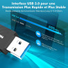 NEWFAST Clé WiFi Puissante AC1300 Mbps NF-U323, Nano Adaptateur USB WiFi, Double Bande 2.4G / 5GHz Clé WiFi pour PC, MU-MIMO, US