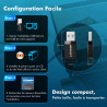 NEWFAST Clé WiFi Puissante AC1300 Mbps NF-U323, Nano Adaptateur USB WiFi, Double Bande 2.4G / 5GHz Clé WiFi pour PC, MU-MIMO, US