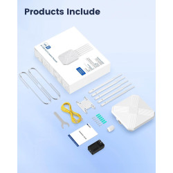 WiFi 6 Repeteur Puissant Exterieur, Amplificateurs WiFi avec Gigabit LAN, IP68 Étanche, Double Bande 2402Mbit 5GHz+574 Mbit 2,4 