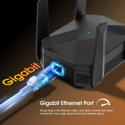 Repeteur WiFi Puissant, WiFi 6 Répéteur WiFi 3000Mbps, Amplificateur Wi-FI 5GHz de 2400M, 2.4GHz de 600M, Compatible avec Toutes
