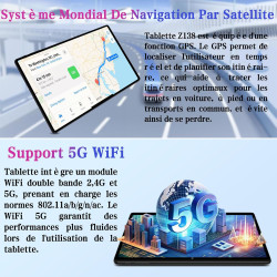 ZIOVO Tablette Enfants 10 Pouces Android 15, 30Go RAM+64Go ROM (TF 2To), 5G WiFi Tablettes, Gemini AI, Octa-Core/Widevine L1/Fac