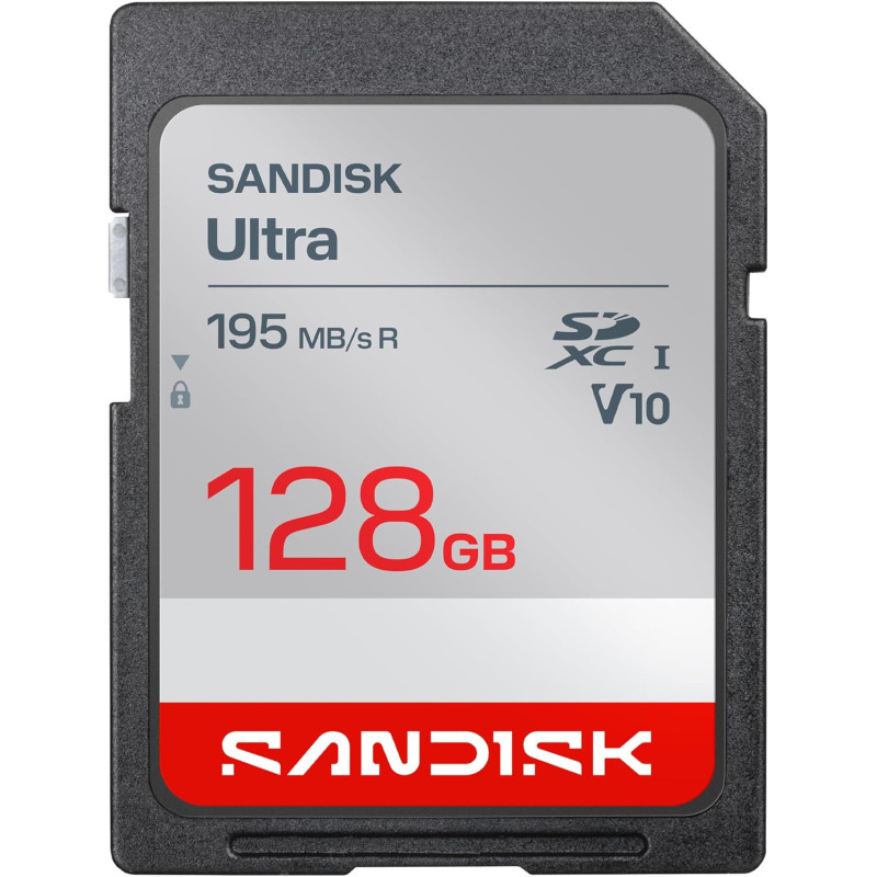 SANDISK Ultra Carte SDXC UHS-I 128 Go (Jusqu’à 195 Mo/s en Lecture, vidéo Full HD, V10, U1, C10) SANDISK Memory Zone App