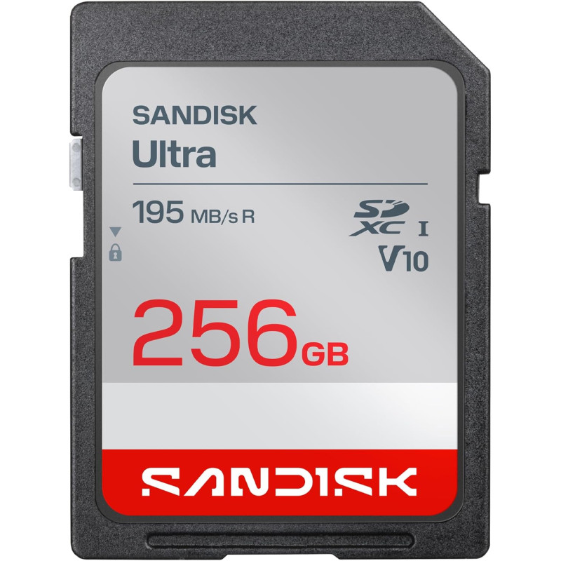 SANDISK Ultra Carte SDXC UHS-I 256 Go (Jusqu’à 195 Mo/s en Lecture, vidéo Full HD, V10, U1, C10) SANDISK Memory Zone App