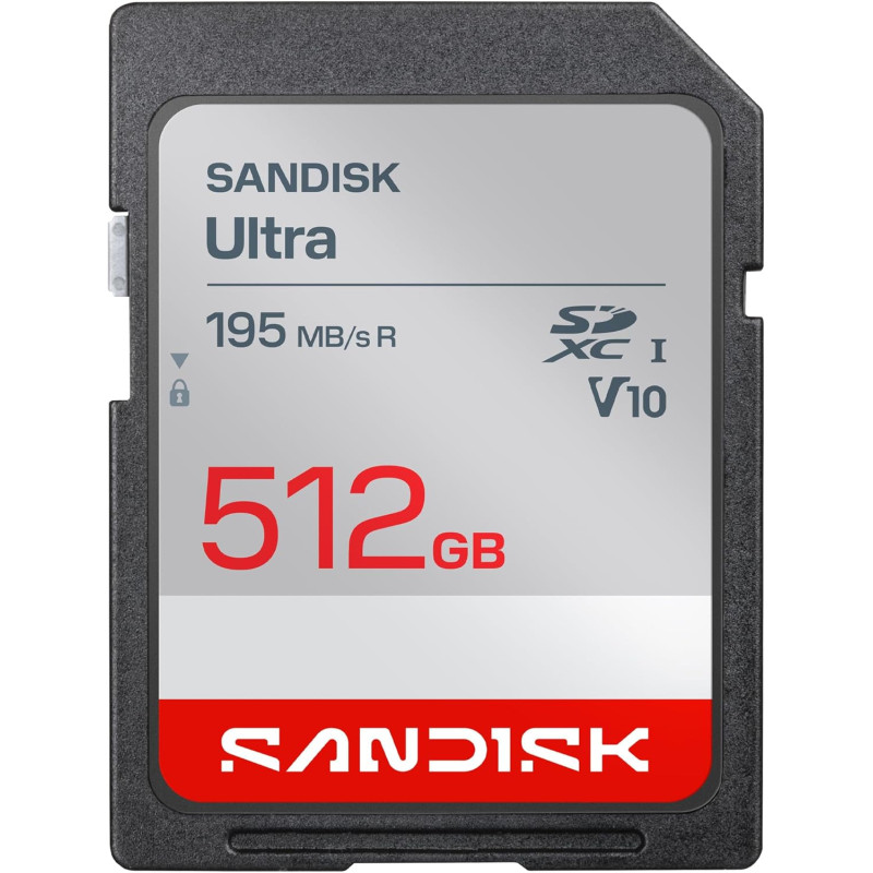 SANDISK Ultra Carte SDXC UHS-I 512 Go (Jusqu’à 195 Mo/s en Lecture, vidéo Full HD, V10, U1, C10) SANDISK Memory Zone App