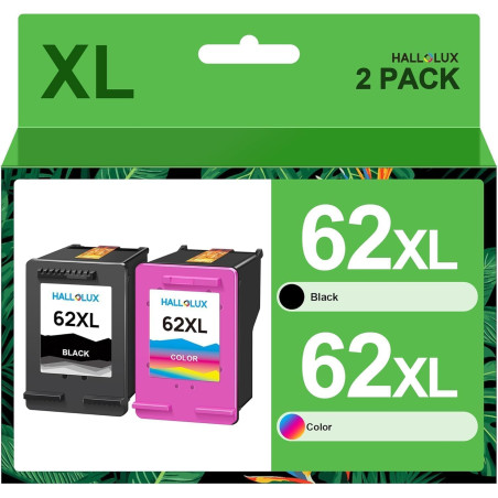 HALLOLUX 62XL Cartouches d'encre Remplacement pour HP 62 62XL 62 XL pour HP Envy 5540 5640 5642 5644 5646 7640 5660 7644 pour Of