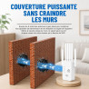 Répéteur WiFi, 1200 Mbps Amplificateur WiFi Puissant Double Bande 5 GHz & 2,4 GHz avec WPS, 6 Antennes et 2 Ports Gigabit Ethern