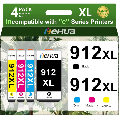 912XL Multipack Compatible pour Les Imprimantes HP 912XL Cartouches d'encre 912 XL Compatible pour Les Imprimantes HP OfficeJet 