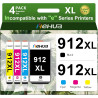 912XL Multipack Compatible pour Les Imprimantes HP 912XL Cartouches d'encre 912 XL Compatible pour Les Imprimantes HP OfficeJet 