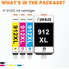 912XL Multipack Compatible pour Les Imprimantes HP 912XL Cartouches d'encre 912 XL Compatible pour Les Imprimantes HP OfficeJet 