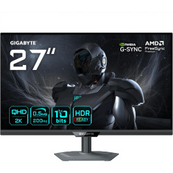 GIGABYTE G27Q20 Moniteur Gaming 27” QHD - 2560 x 1440, 200Hz, 0.5ms, G-Sync Compatible, FreeSync Premium, HDR10, HDMI 2.0, Displ