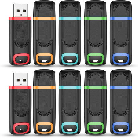 Vansuny Lot de 10 Clé USB 8Go Stockage Données Clef USB 8Go 2.0 avec Lumière LED pour PC tablettes/Laptop/autoradio/TV