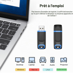 Vansuny Lot de 10 Clé USB 64Go Stockage Données Cle USB 64Go 2.0 avec Lumière LED pour PC tablettes/Laptop/autoradio/TV