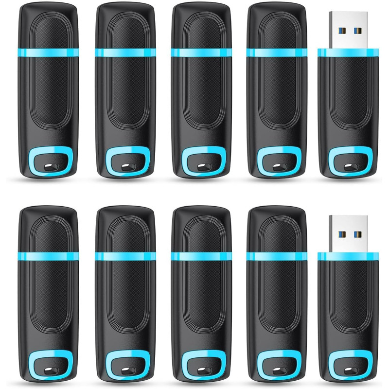 10 Clé USB 64Go Lot de 10, Vansuny Cle USB 64 Go Stockage Données Clef USB 64Go 2.0 avec Lumière LED pour PC tablettes/Laptop/au