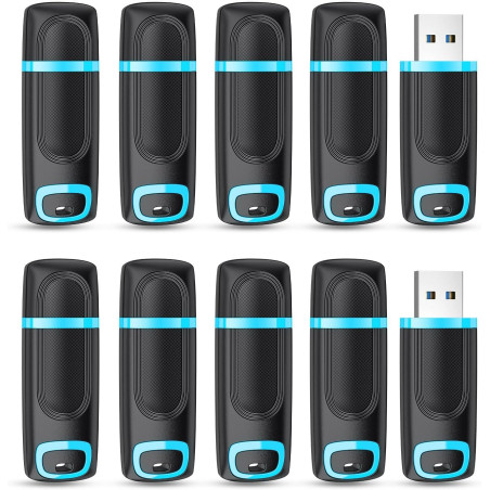 10 Clé USB 64Go Lot de 10, Vansuny Cle USB 64 Go Stockage Données Clef USB 64Go 2.0 avec Lumière LED pour PC tablettes/Laptop/au