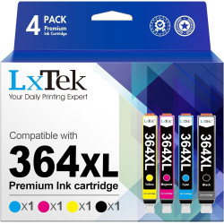 LxTek 364 XL Cartouches d'encre Remplacement pour HP 364 364XL pour HP Photosmart 5520 5525 5510 6520 6510 7510 7520 Deskjet 352