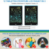 2 Pack 12 Pouces Tablette d'écriture LCD Colorée, Electight Enfants Tablettes Graphiques avec Fonction de Verrouillage & D'effac