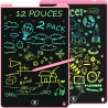 2 Pack Tablette d'écriture LCD de 12 Pouces, Electight Enfants Tablettes Graphiques avec Fonction de Verrouillage & D'effacement