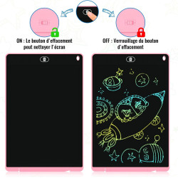 2 Pack Tablette d'écriture LCD de 12 Pouces, Electight Enfants Tablettes Graphiques avec Fonction de Verrouillage & D'effacement