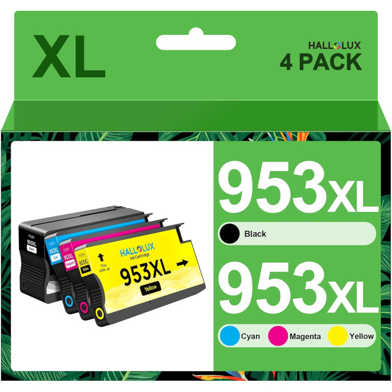 HALLOLUX 953XL Pack de 4 avec Remplacement pour HP 953 XL pour HP Officejet Pro 7740 7720 8730 8710 8720 8715 8725 8730 7730 871
