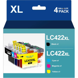 HALLOLUX LC422 LC422XL Cartouche d'encre Compatible pour Brother LC422 LC422XL LC-422 LC-422VAL pour Brother MFC-J6940DW MFC-J57