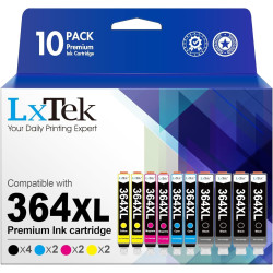 LxTek 364 XL Cartouches d'encre Remplacement pour HP 364 364XL pour HP Photosmart 5520 5525 5510 6510 6520 7510 7520 Deskjet 352