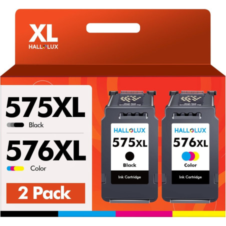 HALLOLUX PG-575XL CL-576XL Multipack Cartouche Remplacement pour Canon 575 XL 576 XL pour Canon PIXMA TS3550i TS3551i TR4750i TR