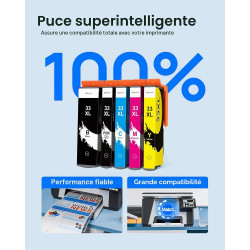 GPC Image 33XL Cartouches d'encre Compatible pour Epson 33 XLpour Expression Premium XP-540 XP-530 XP-830 XP-7100 XP-900 XP-640 