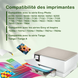 Cartouches 303XL 303 XL Noir et Couleur Cartouche d'encre 303XL Compatible pour HP Envy Photo 6230, 6220, 6232, 6234, 6255, 6258