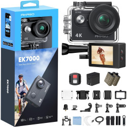 AKASO Caméra Sport 4K 30fps 20MP WiFi - Camera 4k Étanche jusqu'à 30M avec Stabilisation, Grand Angle de 170° - Télécommande 2.4