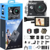 AKASO Caméra Sport 4K 30fps 20MP WiFi - Camera 4k Étanche jusqu'à 30M avec Stabilisation, Grand Angle de 170° - Télécommande 2.4