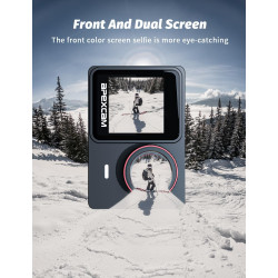 Apexcam Caméra Sport 4K 60FPS, Action Cam WiFi avec Double Écran Camera sous-Marine, Stabilisation EIS Étanche 40M avec 2 Batter
