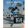 Apexcam Caméra Sport 4K 60FPS, Action Cam WiFi avec Double Écran Camera sous-Marine, Stabilisation EIS Étanche 40M avec 2 Batter