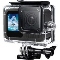 Fitstill 60m/196ft boîtier étanche pour go pro hero 13/hero 12/hero 11/hero 10/hero 9 noir, boîtier de plongée sous-marine pour 