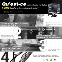 Fitstill 60m/196ft boîtier étanche pour go pro hero 13/hero 12/hero 11/hero 10/hero 9 noir, boîtier de plongée sous-marine pour 