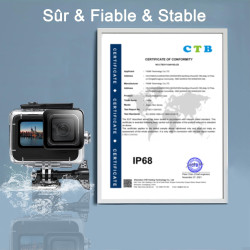 Fitstill 60m/196ft boîtier étanche pour go pro hero 13/hero 12/hero 11/hero 10/hero 9 noir, boîtier de plongée sous-marine pour 