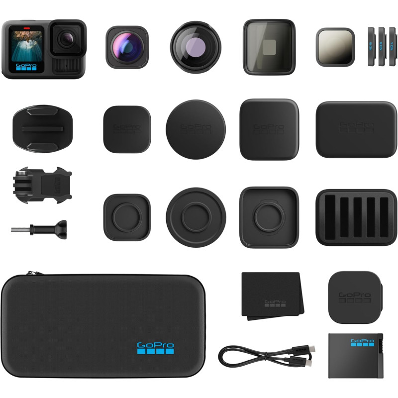 Collection d'objectifs gopro hero13 noir + série hb : objectif macro, objectif ultra grand angle, 4 filtres nd, objectif anamorp
