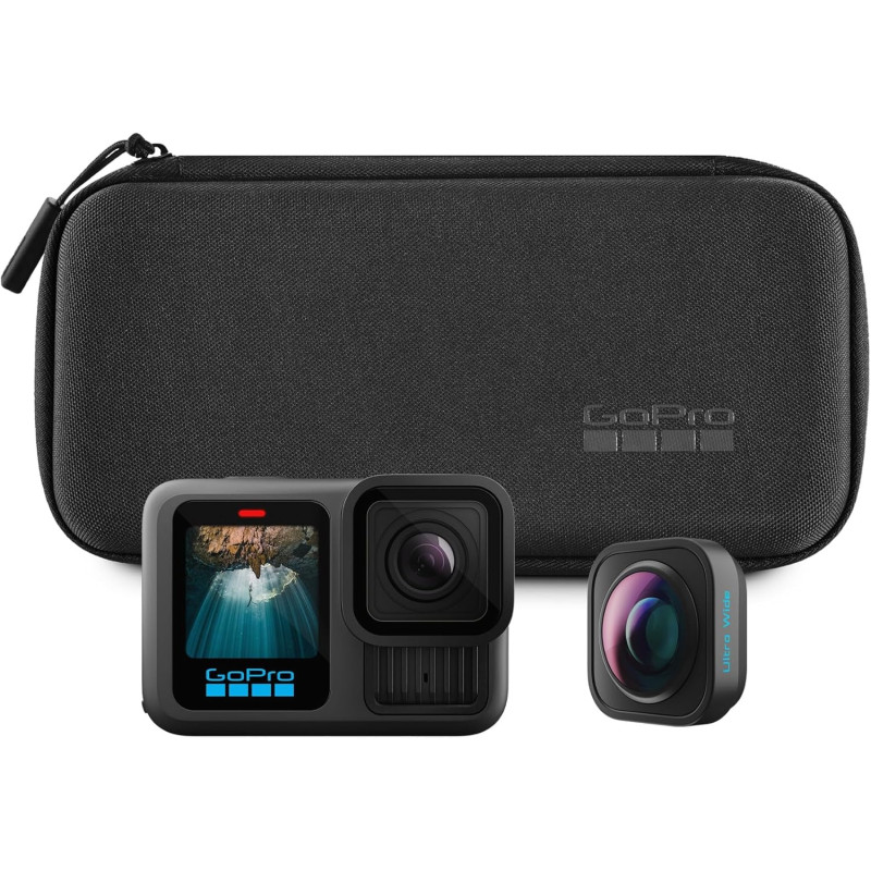 Gopro hero13 noir ultra wide edition - caméra d'action étanche avec vidéo 5.3k60, photo 27mp, champ de vision optimisé à 177 deg