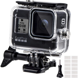 Redtron boîtier etanche pour gopro hero 8 noir, boîtier plongée etanche de 60 m avec mont thumbscrew et 12 insert anti-buée acce