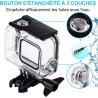 Redtron boîtier etanche pour gopro hero 8 noir, boîtier plongée etanche de 60 m avec mont thumbscrew et 12 insert anti-buée acce