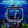 Redtron boîtier etanche pour gopro hero 8 noir, boîtier plongée etanche de 60 m avec mont thumbscrew et 12 insert anti-buée acce