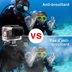Rougetron boîtier etanche pour gopro hero 5/6/7, boîtier plongée etanche de 60 m avec mont thumbscrew et 12 insert anti-buée acc
