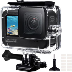 Redtron étui étanche pour gopro hero 9/10/11/12/13 noir, coque de protection pour la plongée sous-marine 196ft/60m avec concepti