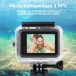 Redtron étui étanche pour gopro hero 9/10/11/12/13 noir, coque de protection pour la plongée sous-marine 196ft/60m avec concepti
